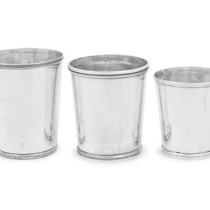 Three American Coin Silver Julep