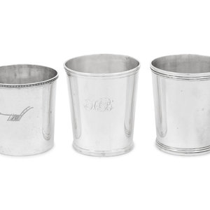 Three American Coin Silver Julep