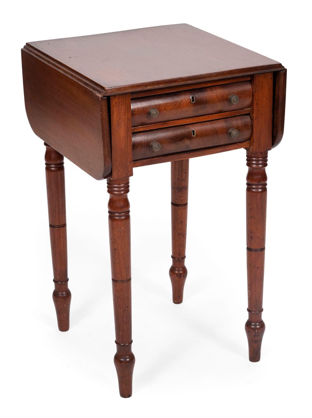 SHERATON TWO-DRAWER DROP-LEAF STAND