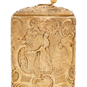 A Dutch Silver Gilt Tea Caddy Circa 34f88f