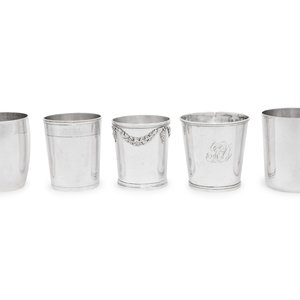 Five Continental Silver Beakers
Various