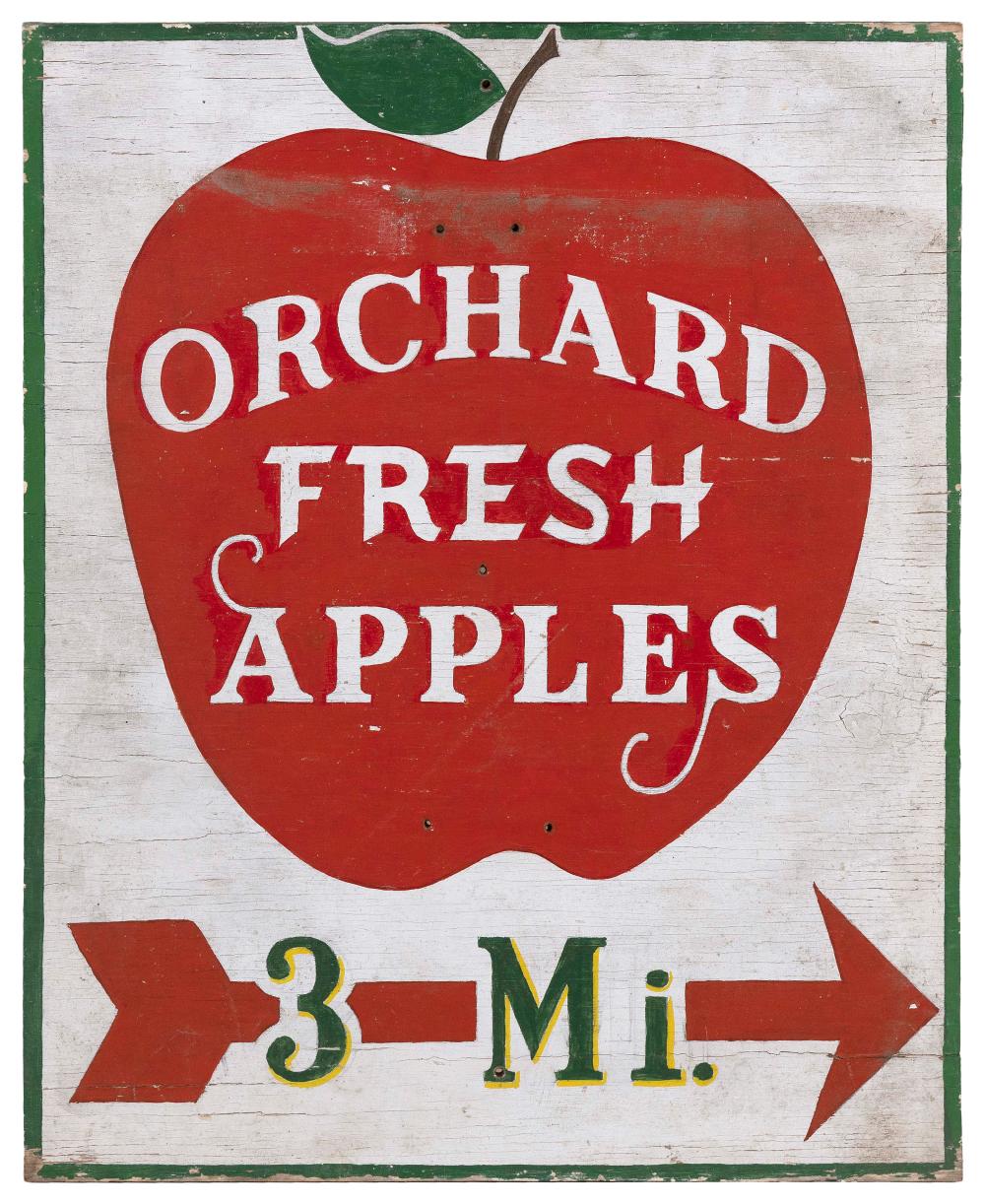 PAINTED WOODEN ORCHARD FRESH APPLES 34f8c0