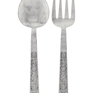 A Norwegian Silver Two Piece Salad Serving