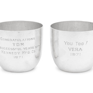 A Pair of American Silver Beakers Old 34f90d