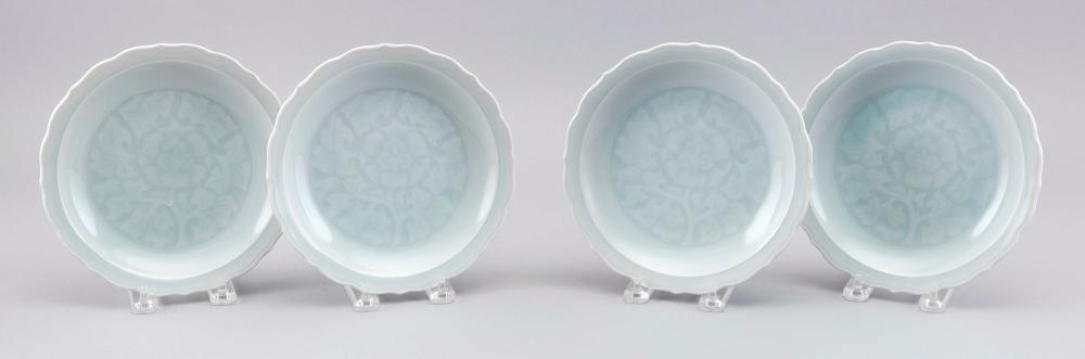 FOUR CHINESE CELADON PORCELAIN