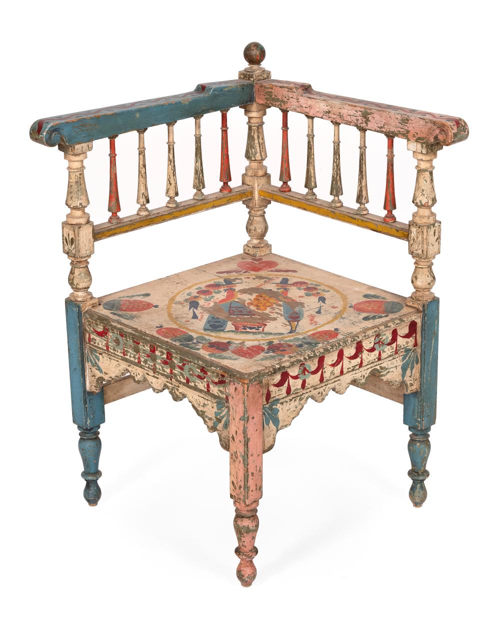 PETER HUNT-DECORATED CORNER CHAIR