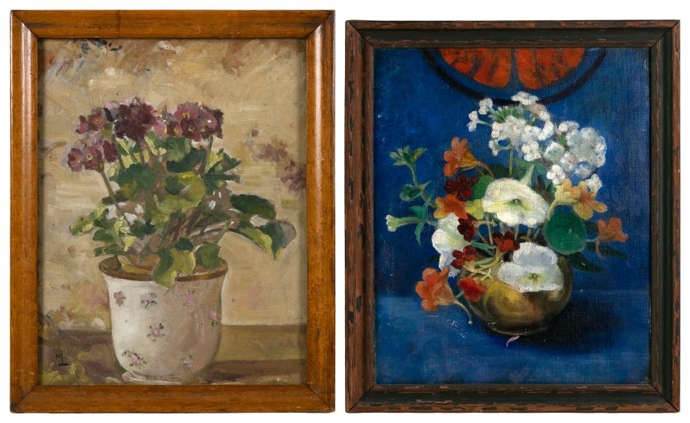 TWO FLORAL STILL LIFE PAINTINGS 34f9a9