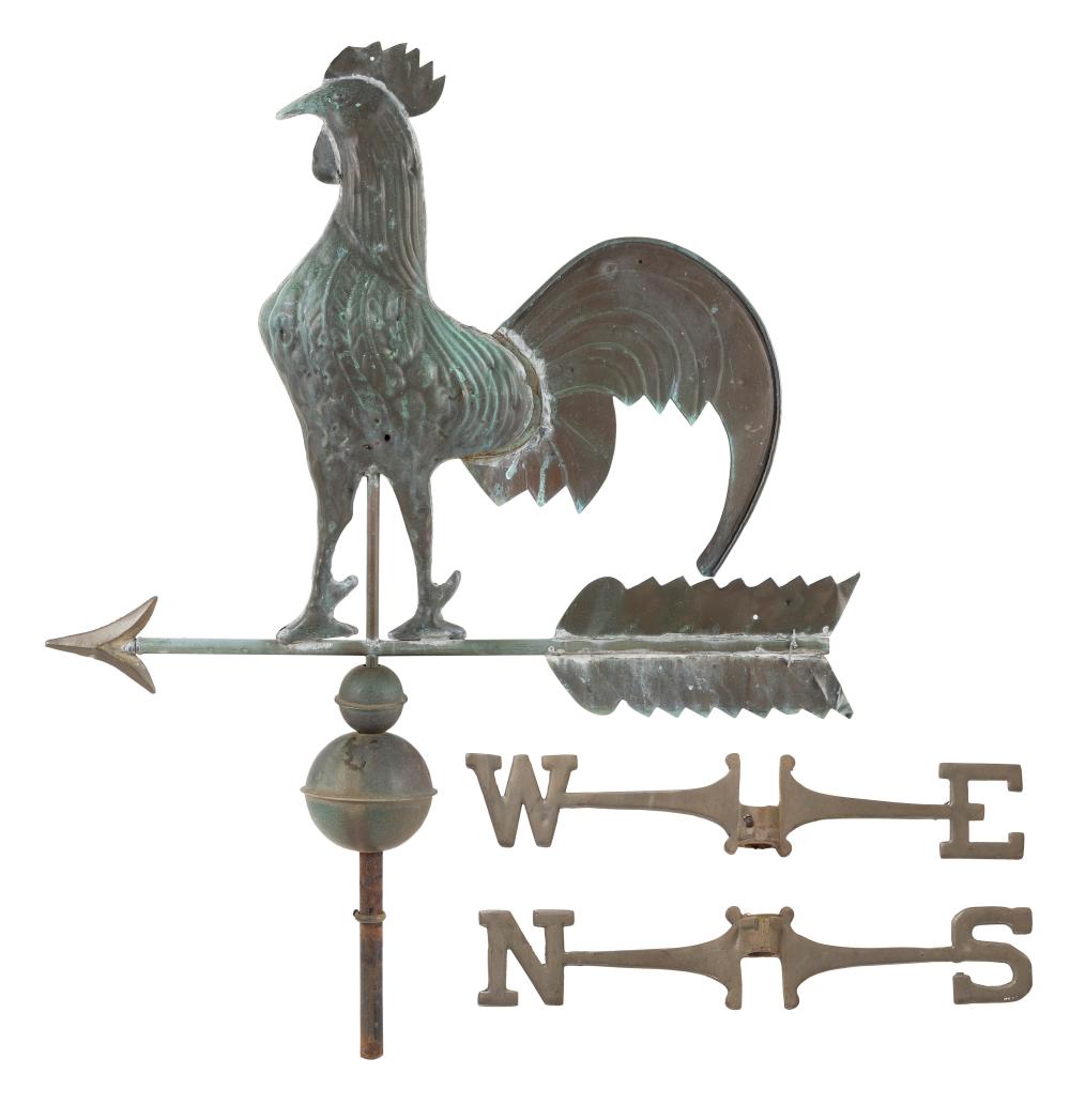 COPPER ROOSTER WEATHER VANE 20TH 34f9c4