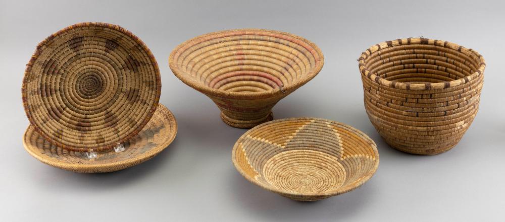 FIVE AMERICAN INDIAN COIL BASKETS 34f9e3