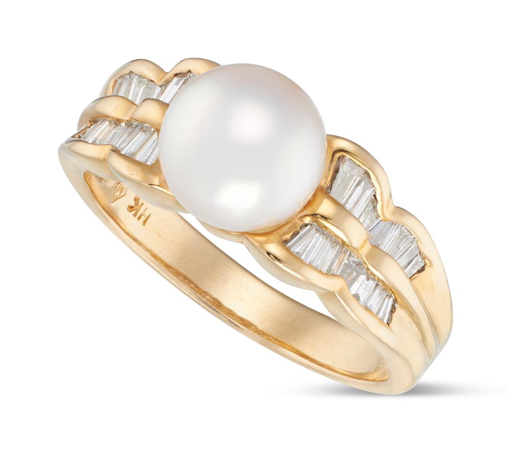 DIAMOND, SALT WATER AKOYA PEARL