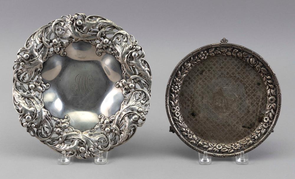 TWO PIECES OF ORNATE STERLING SILVER