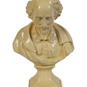 A Leeds Creamware Bust of Shakespeare Circa 34fa91