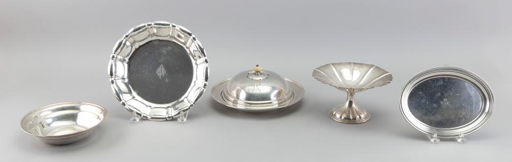 FIVE STERLING SILVER TABLEWARES 34fa9a