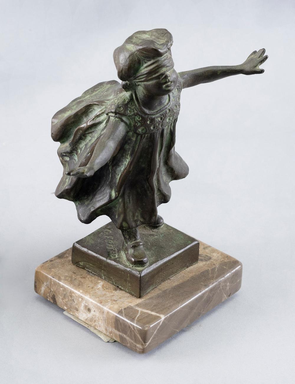 BRONZE SCULPTURE OF A YOUNG GIRL