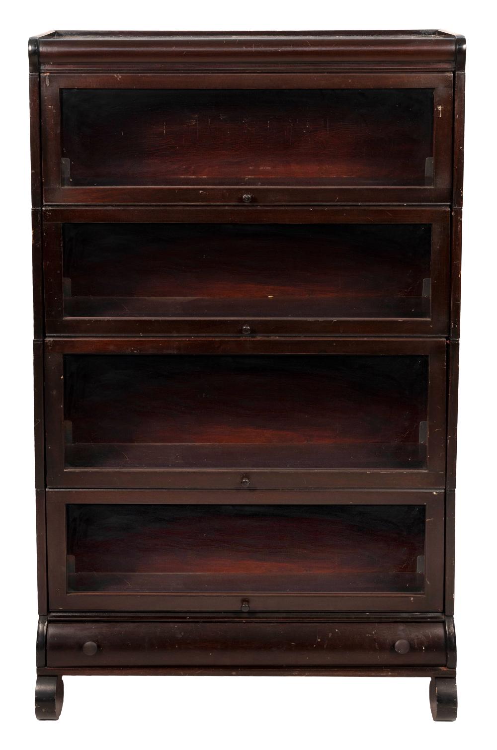 FOUR-SECTION BARRISTER'S BOOKCASE