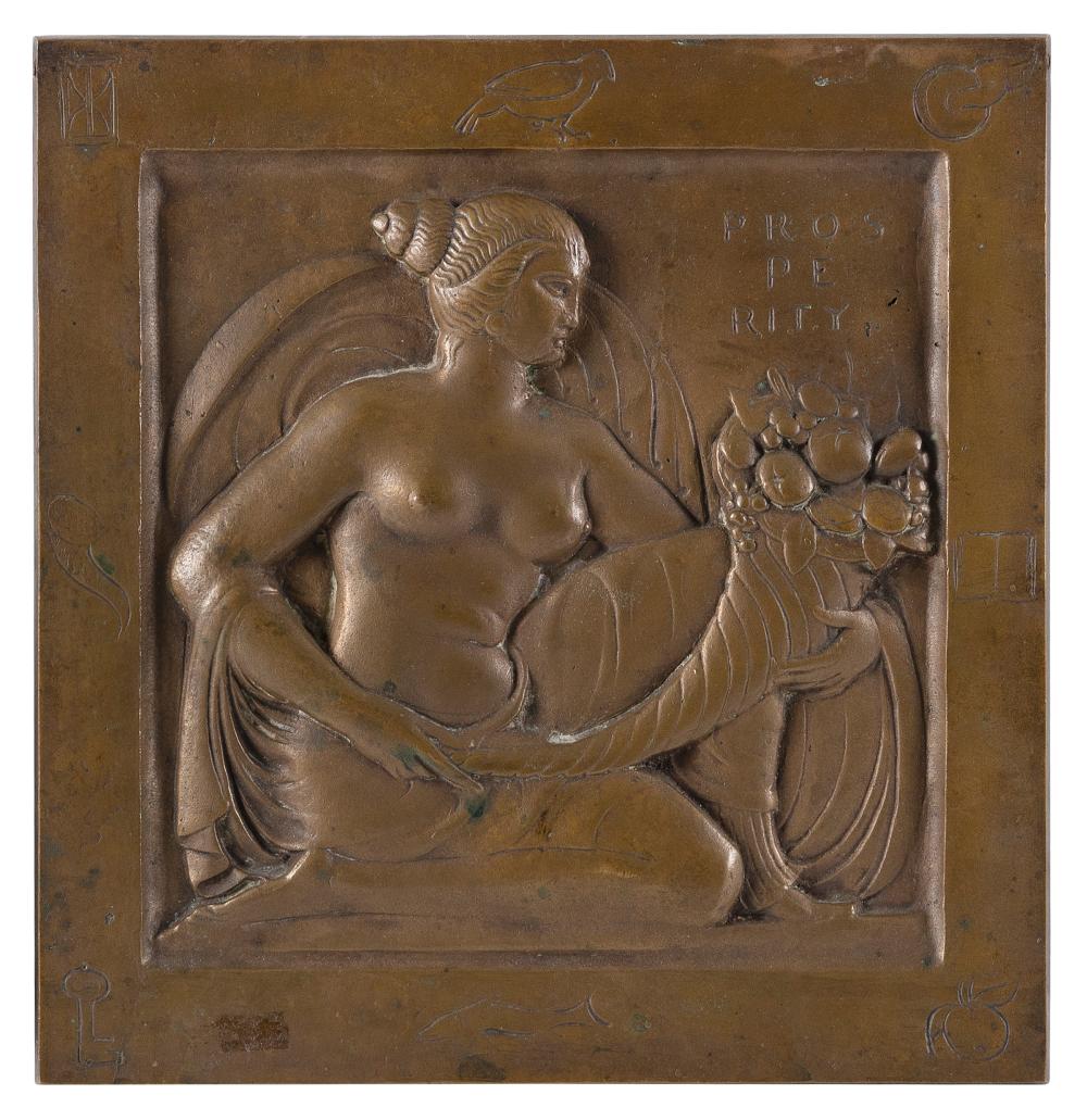 BRONZE PLAQUE PROSPERITY  34fadc