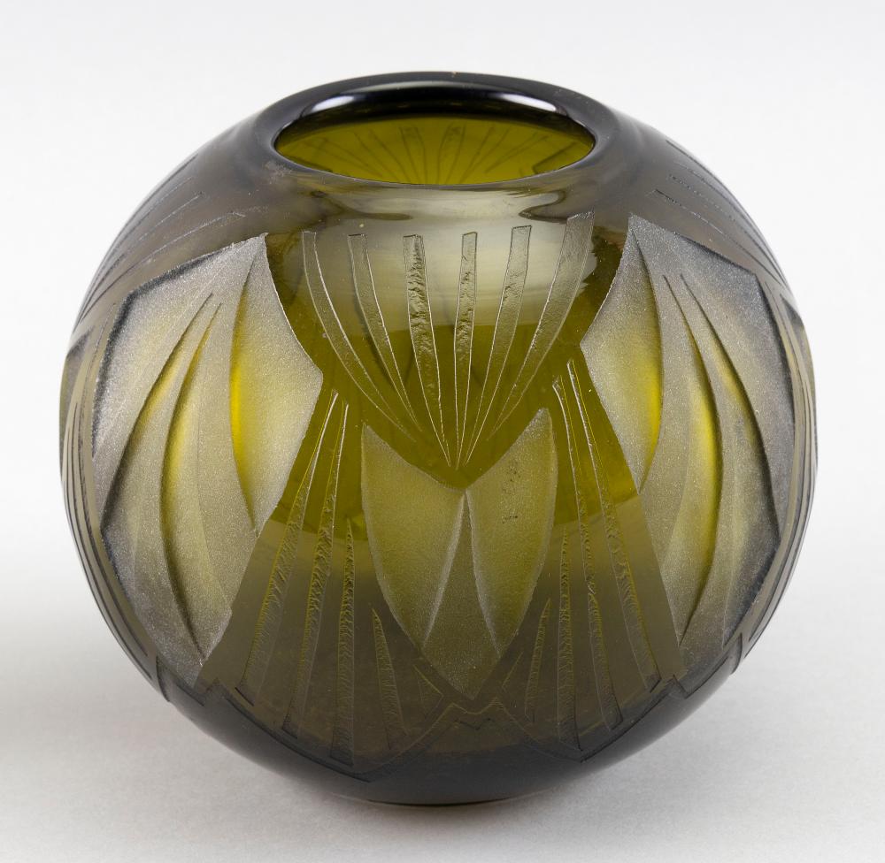 LEGRAS ART DECO GLASS VASE CIRCA