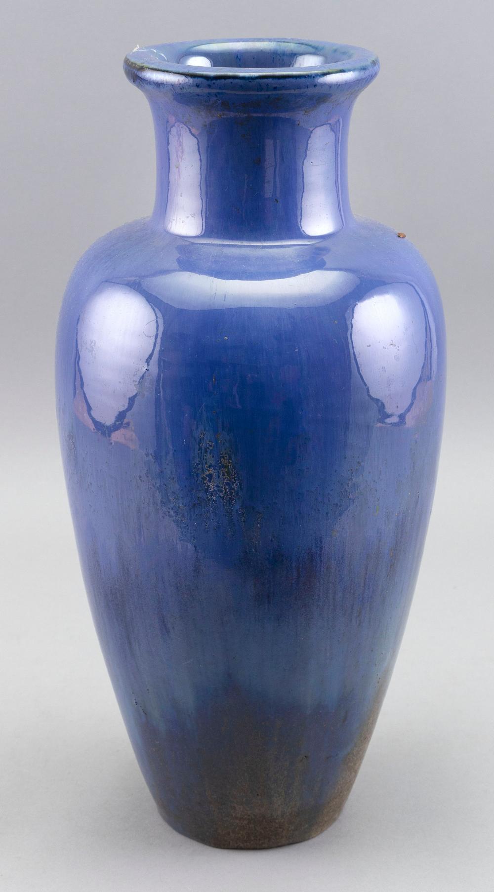 LARGE BLUE FULPER POTTERY VASE