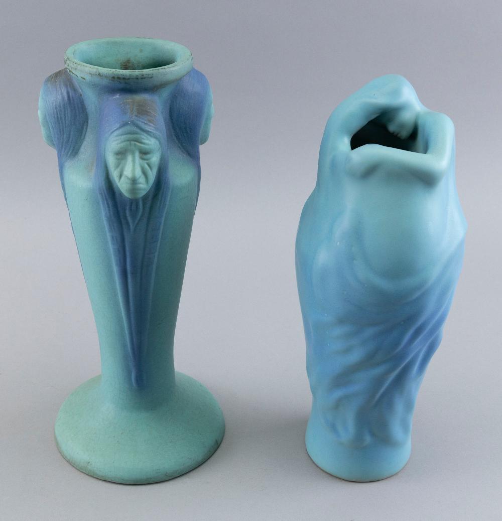 TWO VAN BRIGGLE TURQUOISE POTTERY