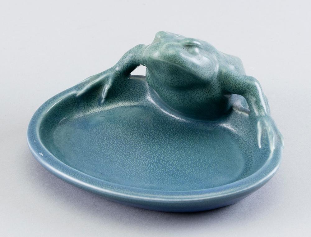 ROOKWOOD POTTERY FROG ASHTRAY DATED