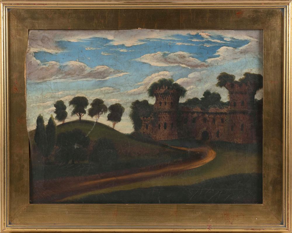PAINTING OF A CASTLE 19TH CENTURY 34fbe0