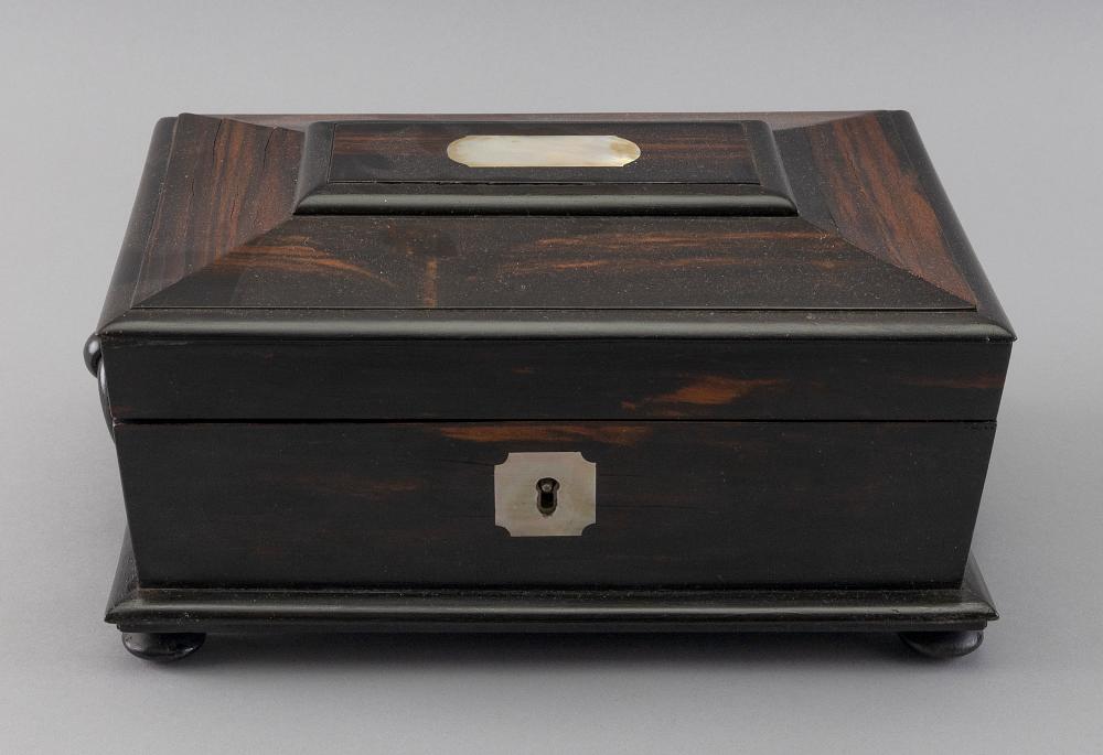 BLACK WALNUT SEWING BOX 19TH CENTURY 34fbfd