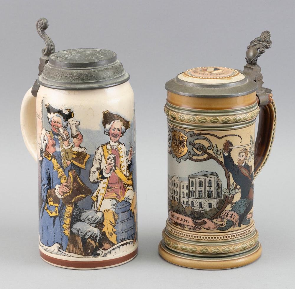 TWO METTLACH STEINS 1143 AND 1742 34fc30