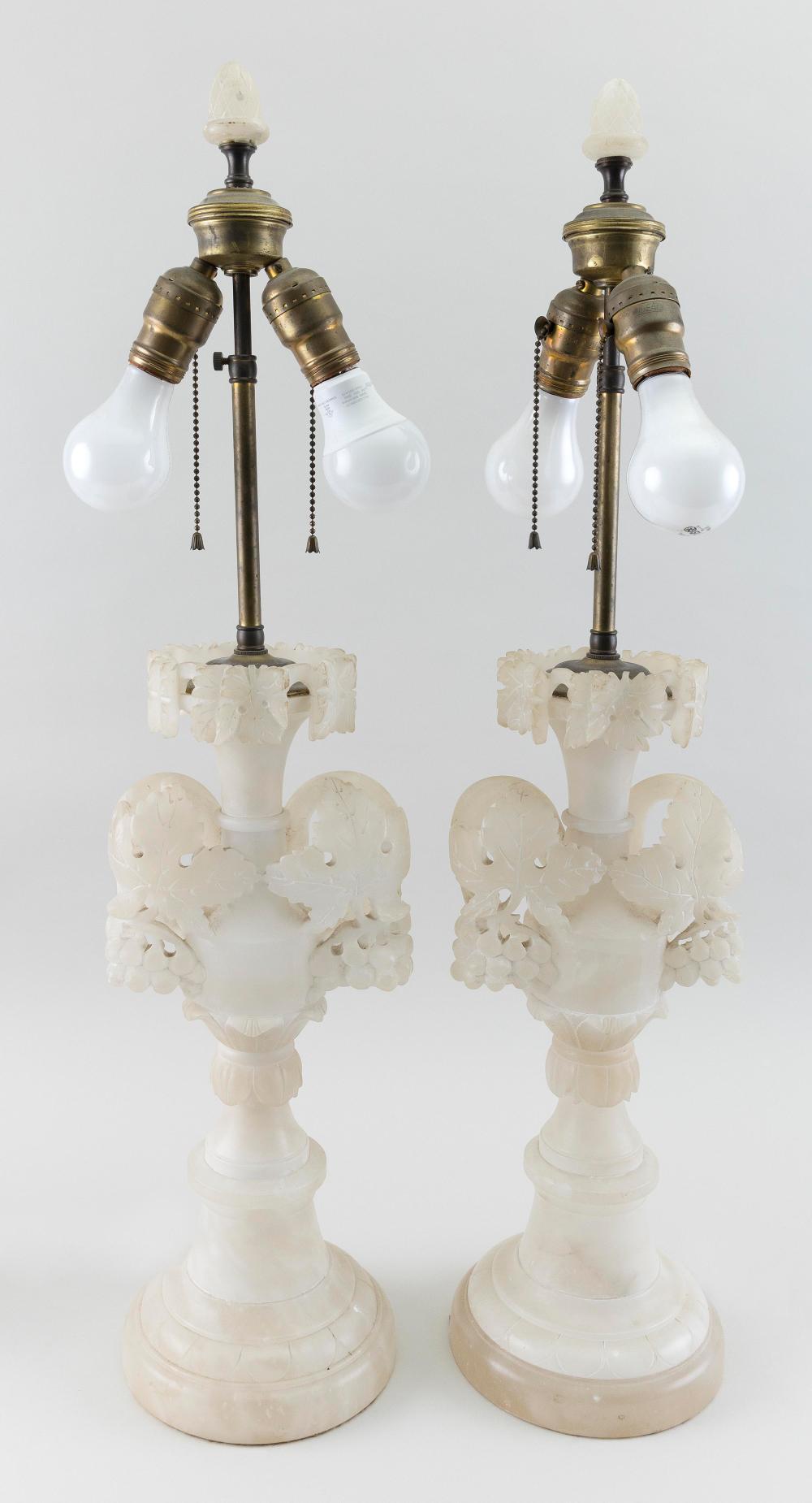 PAIR OF ALABASTER TABLE LAMPS 20TH 34fc72