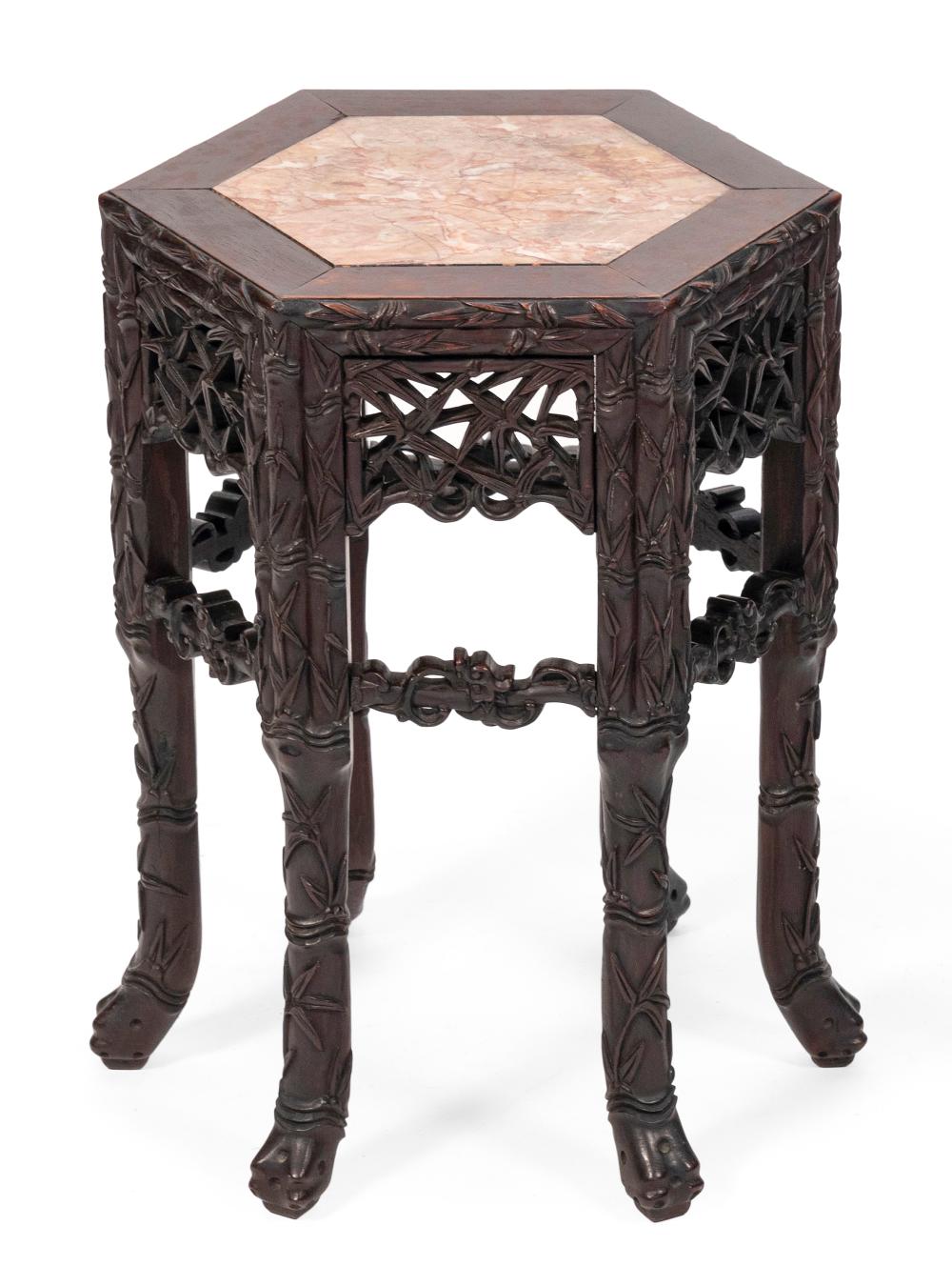 CHINESE ROUGE MARBLE TOP STAND 34fc75