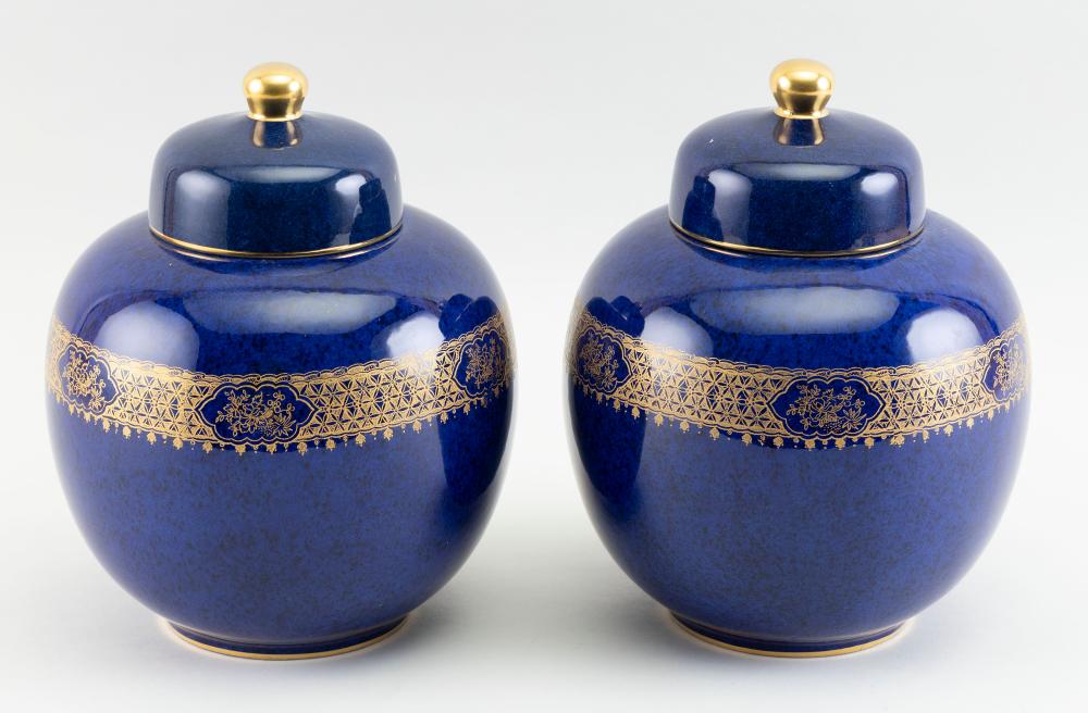 PAIR OF WILTON WARE PORCELAIN COVERED