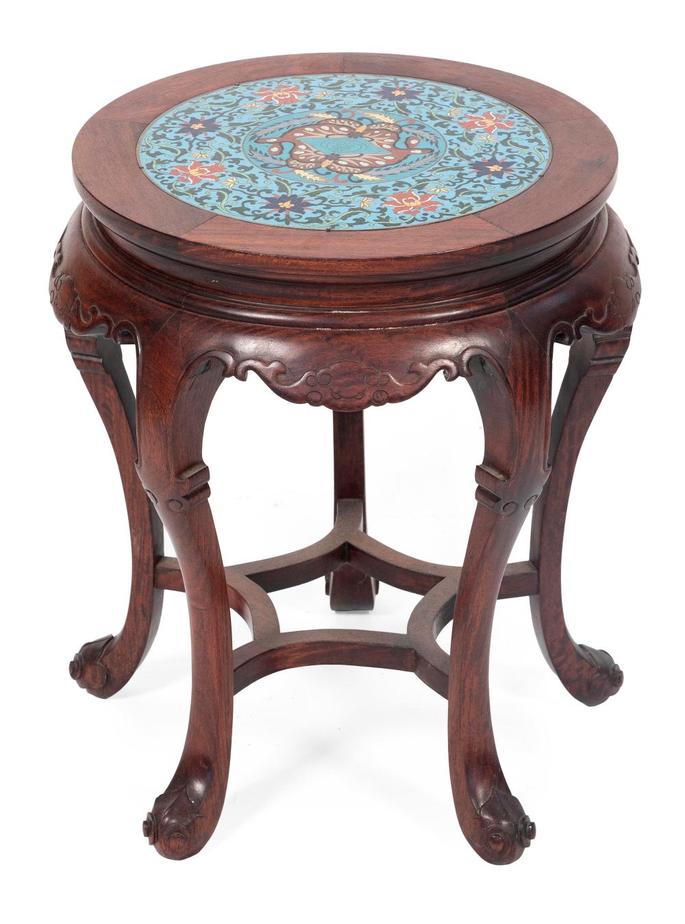 CHINESE CARVED ROSEWOOD TABORET