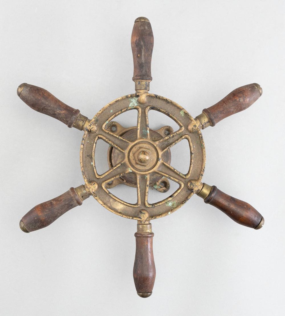 SMALL BRASS BOAT WHEEL EARLY 20TH