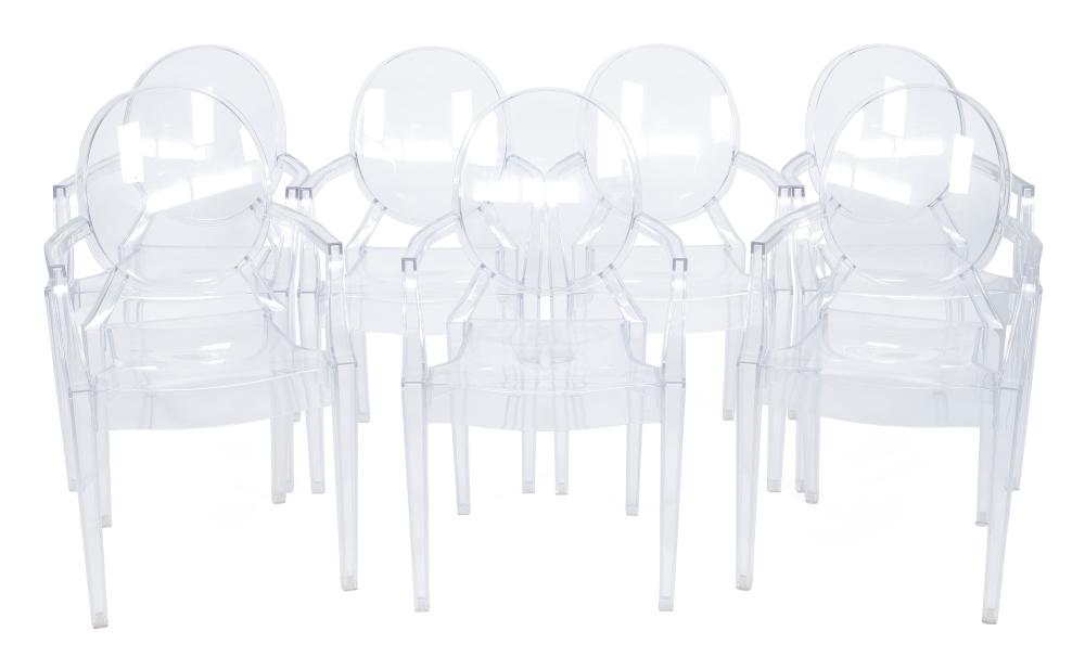 SET OF SEVEN CLEAR LUCITE GHOST 34fcdf