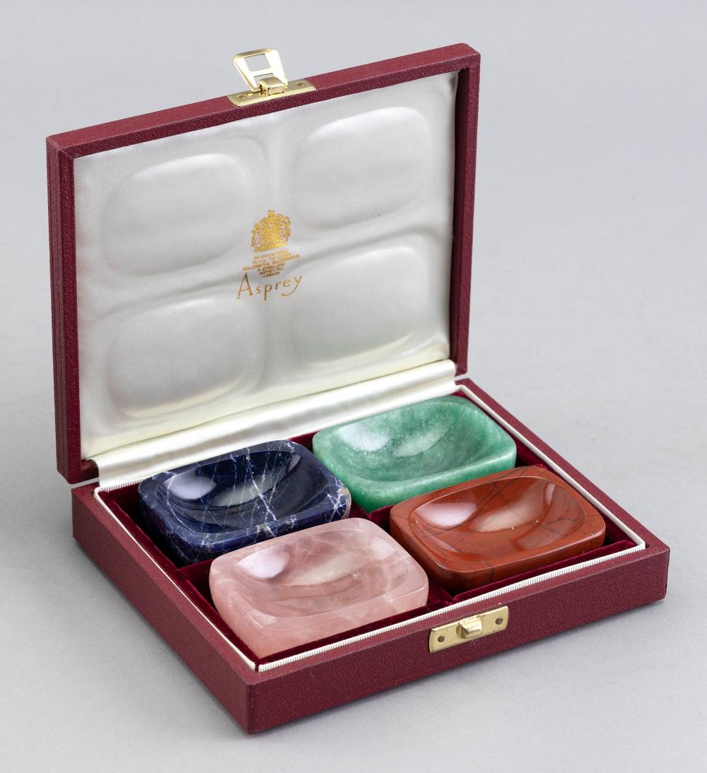 CASED SET OF FOUR ASPREY HARDSTONE