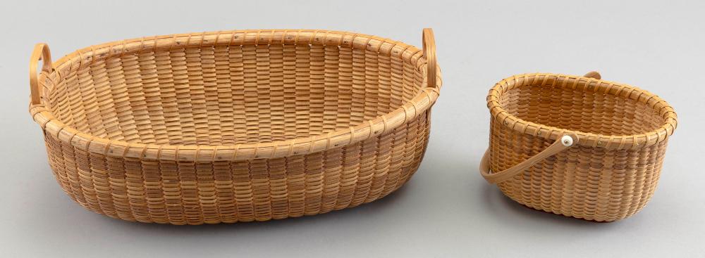 TWO OVAL NANTUCKET BASKETS CONTEMPORARY