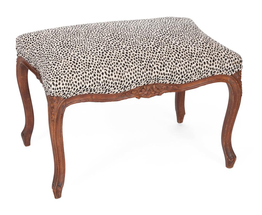 LEOPARD PRINT UPHOLSTERED STOOL