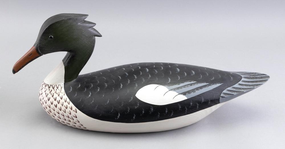 BYRON BRUFFEE MERGANSER DRAKE CARVING