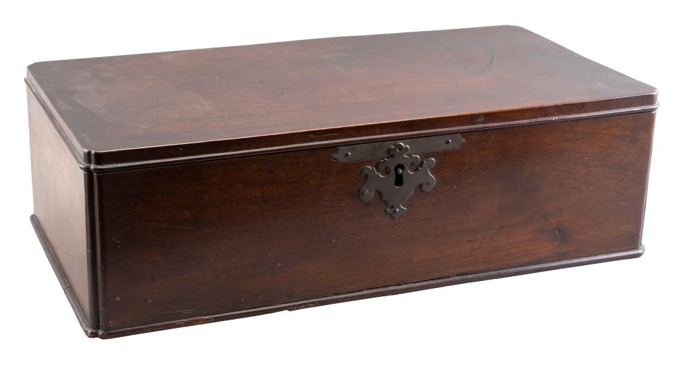 GEORGIAN LIFT TOP MAHOGANY BOX 34fe40