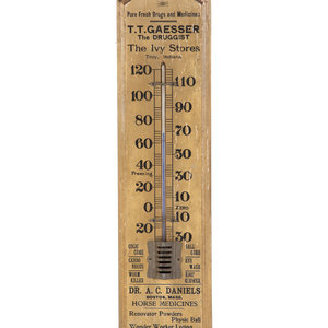 Two Wooden Advertising Thermometers 34fe6f