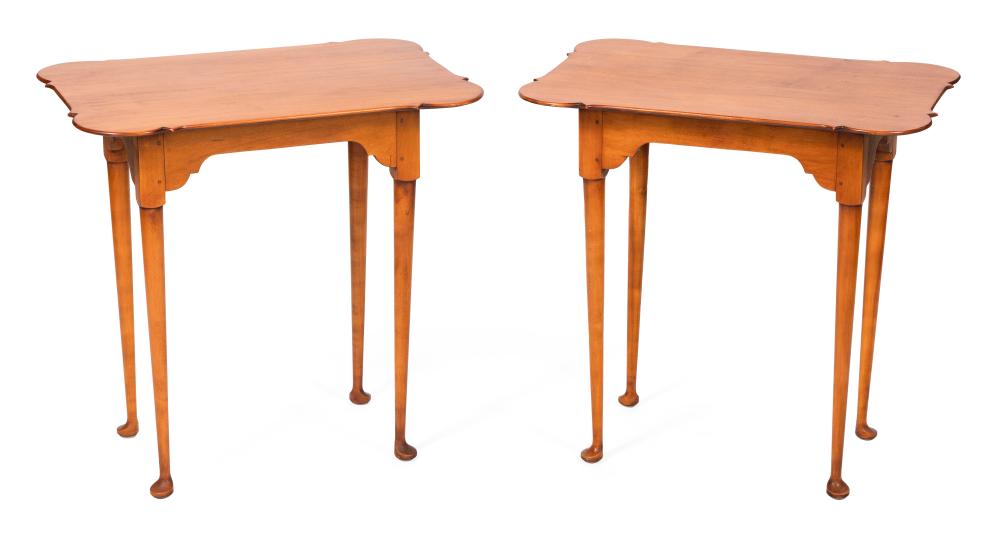 PAIR OF ELDRED WHEELER SIDE TABLES MASSACHUSETTS,