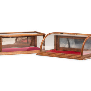 Two Wooden Frame Display Cases 34ffbc