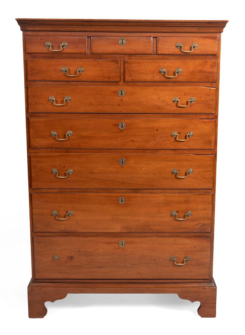 CHIPPENDALE TALL CHEST CONNECTICUT  35002b