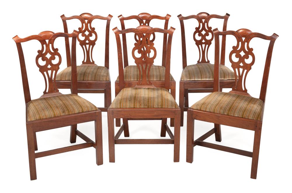 SET OF SIX CHIPPENDALE SIDE CHAIRS 35003c