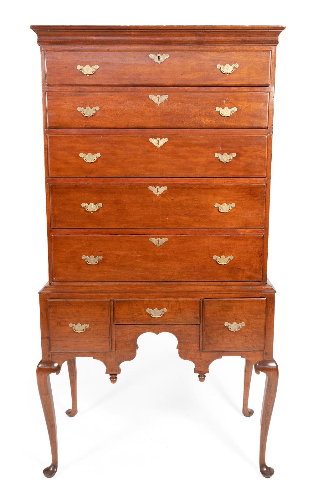 QUEEN ANNE TWO PART HIGHBOY CONNECTICUT  35004c