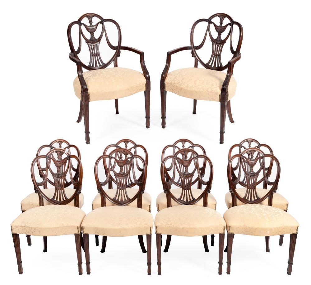 SET OF TEN FEDERAL-STYLE CHAIRS