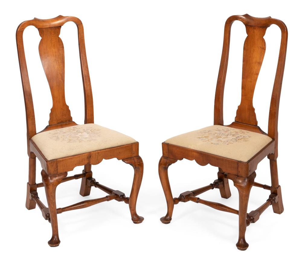 PAIR OF QUEEN ANNE SIDE CHAIRS