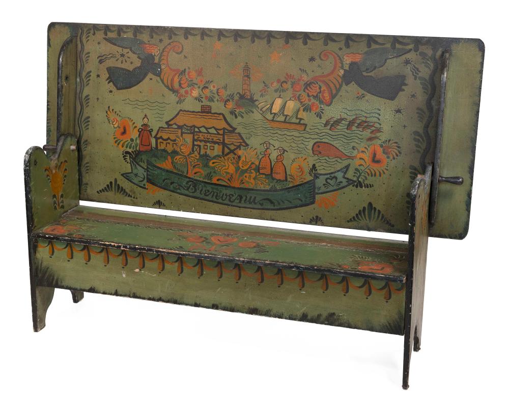 PETER HUNT-DECORATED HUTCH TABLE