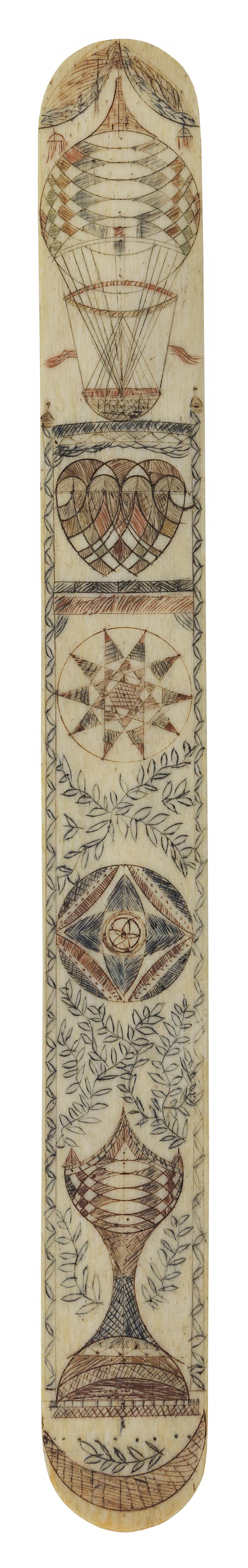 POLYCHROME SCRIMSHAW WHALEBONE