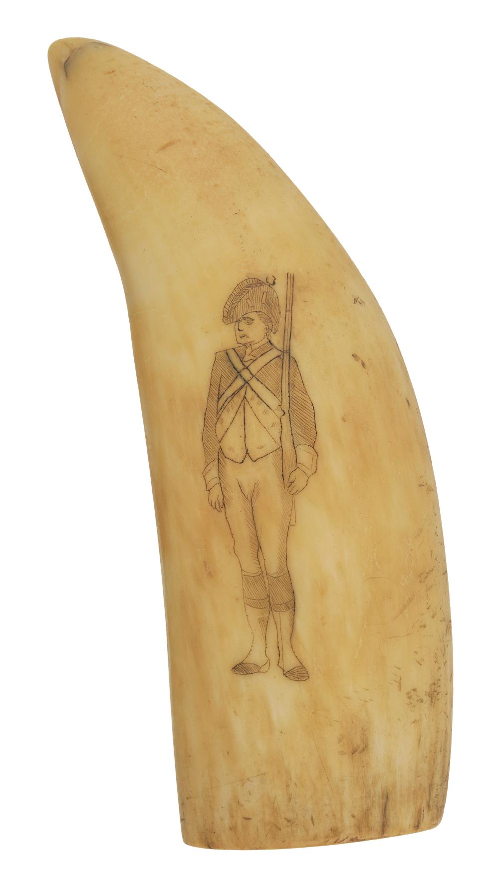 SCRIMSHAW WHALE S TOOTH DEPICTING 3501f2