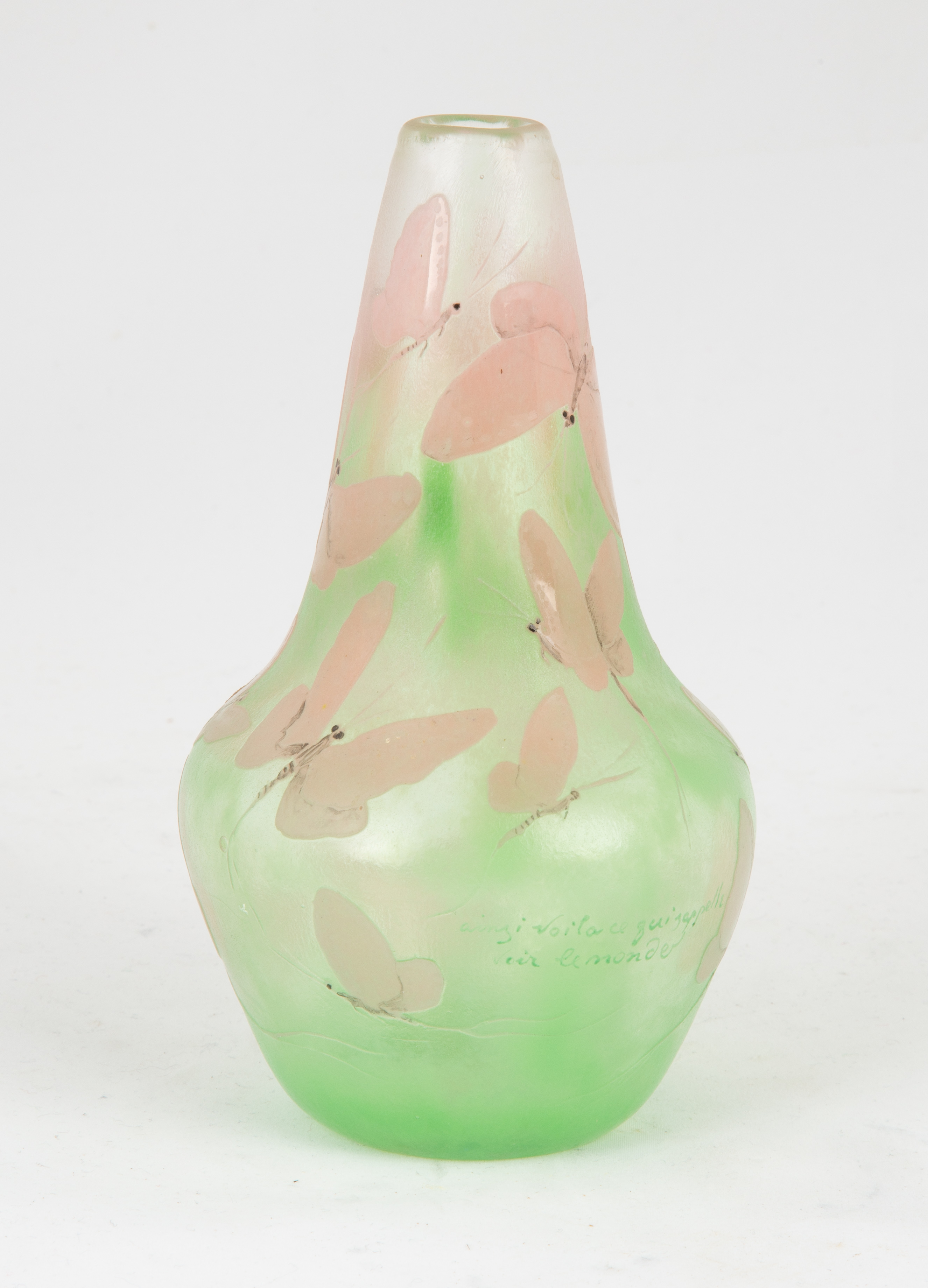 FRENCH CAMEO VASE WITH BUTTERFLIES